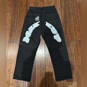 NWT Men’s Kclot Black Graphic Pants Y2K Size Medium Streetwear